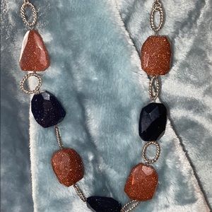 Genuine sparkle stone in Sterling silver necklace